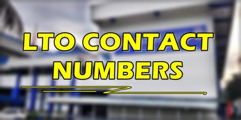 LTO CONTACT NUMBER: List of Contact Numbers of LTO Central Office.